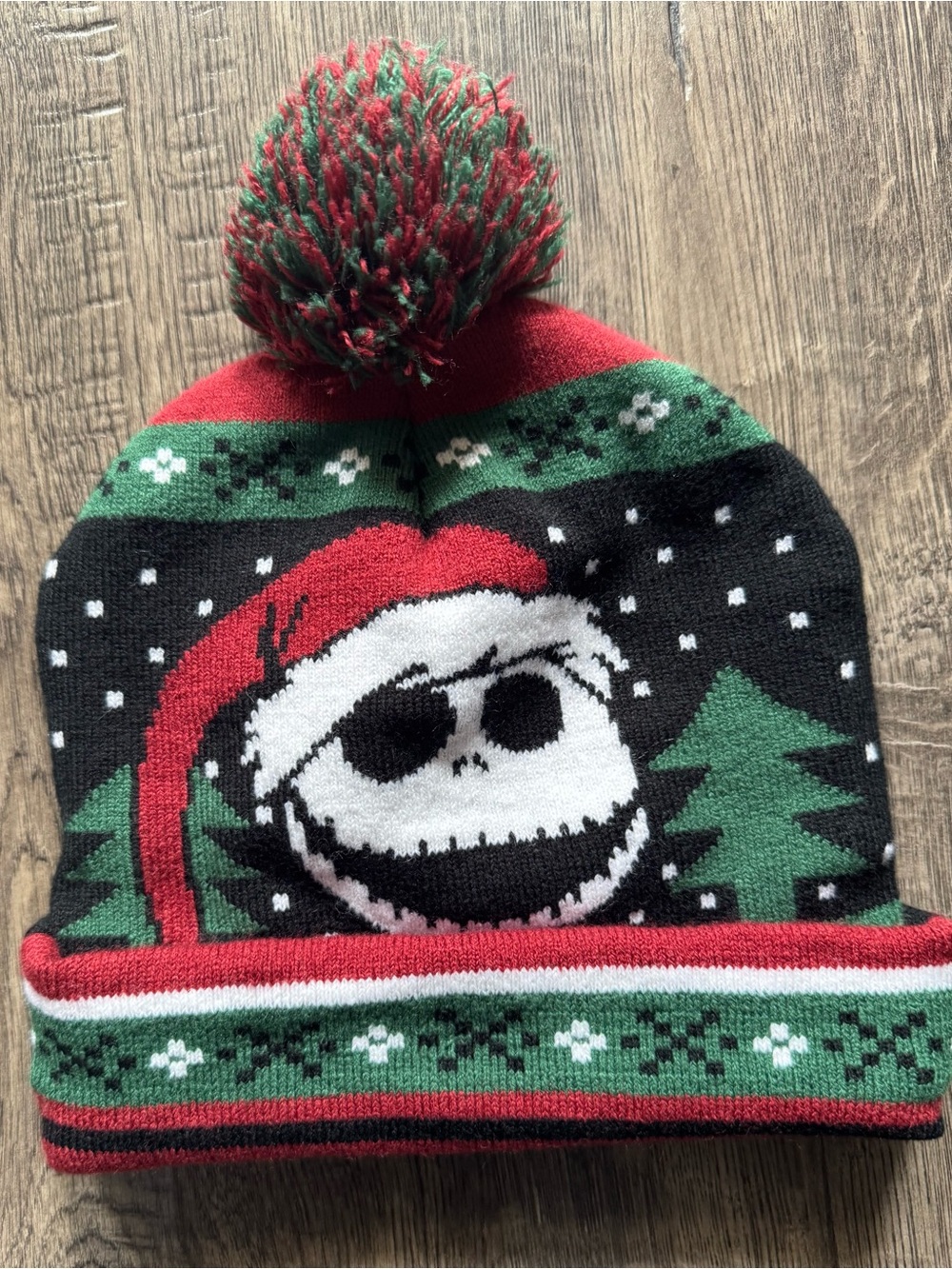 Disney Nightmare Before Christmas Jack Skellington Christmas Beanie with pom pom